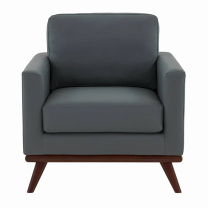 Chester Modern Leather Accent Arm Chair With Birch Wood Base - Elax Furniture