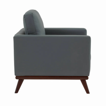 Chester Modern Leather Accent Arm Chair With Birch Wood Base - Elax Furniture