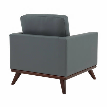 Chester Modern Leather Accent Arm Chair With Birch Wood Base - Elax Furniture