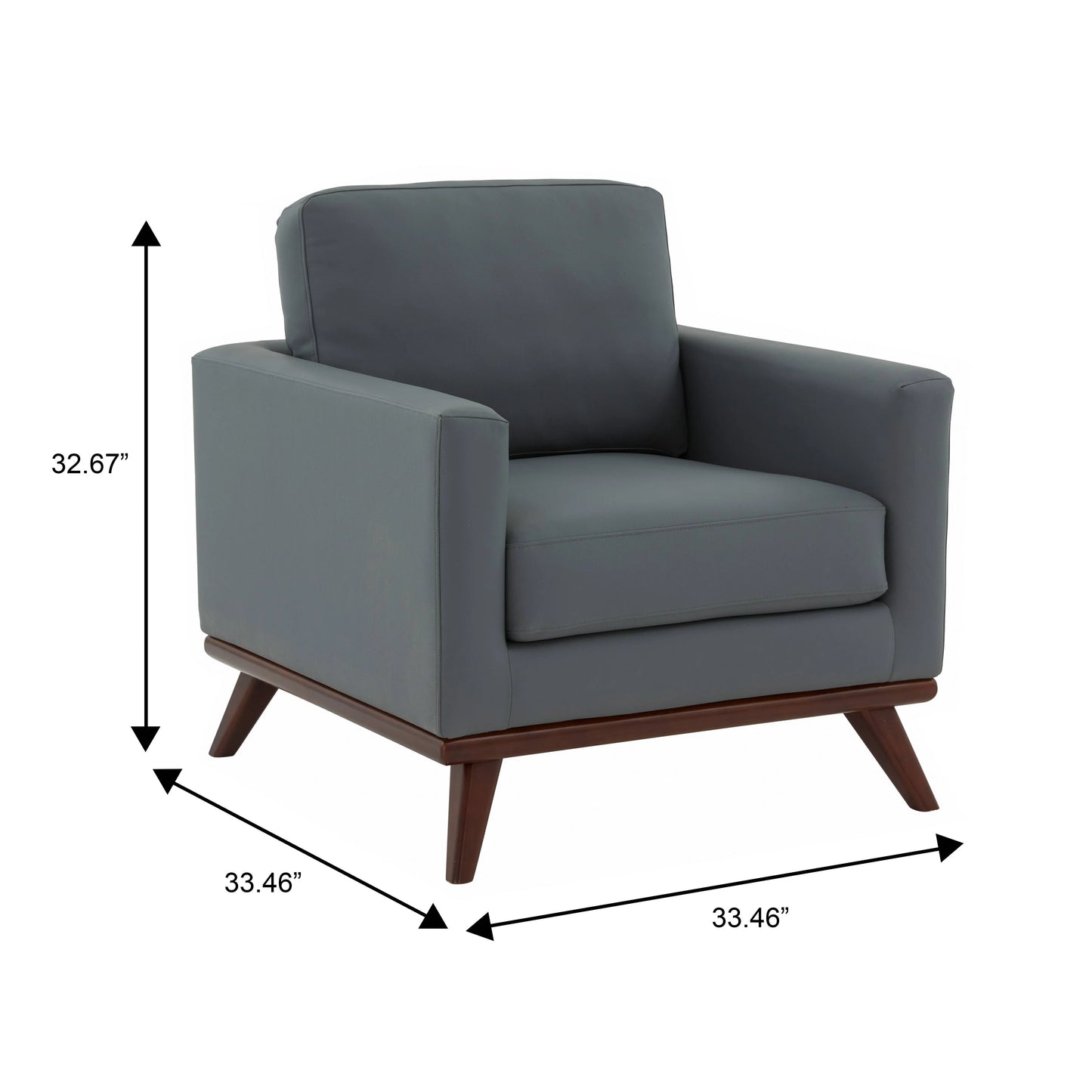 Chester Modern Leather Accent Arm Chair With Birch Wood Base - Elax Furniture