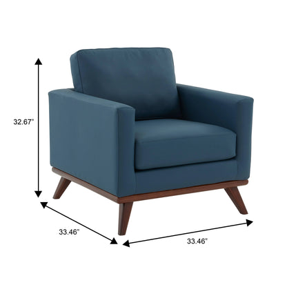 Chester Modern Leather Accent Arm Chair With Birch Wood Base - Elax Furniture