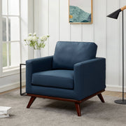 Chester Modern Leather Accent Arm Chair With Birch Wood Base - Elax Furniture