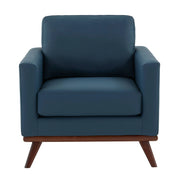 Chester Modern Leather Accent Arm Chair With Birch Wood Base - Elax Furniture