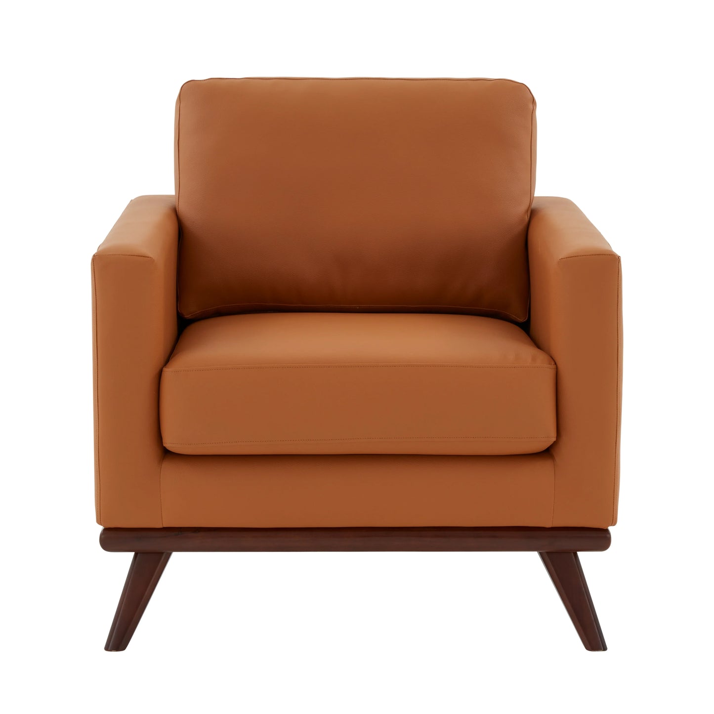 Chester Modern Leather Accent Arm Chair With Birch Wood Base - Elax Furniture