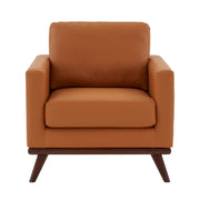Chester Modern Leather Accent Arm Chair With Birch Wood Base - Elax Furniture