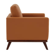 Chester Modern Leather Accent Arm Chair With Birch Wood Base - Elax Furniture