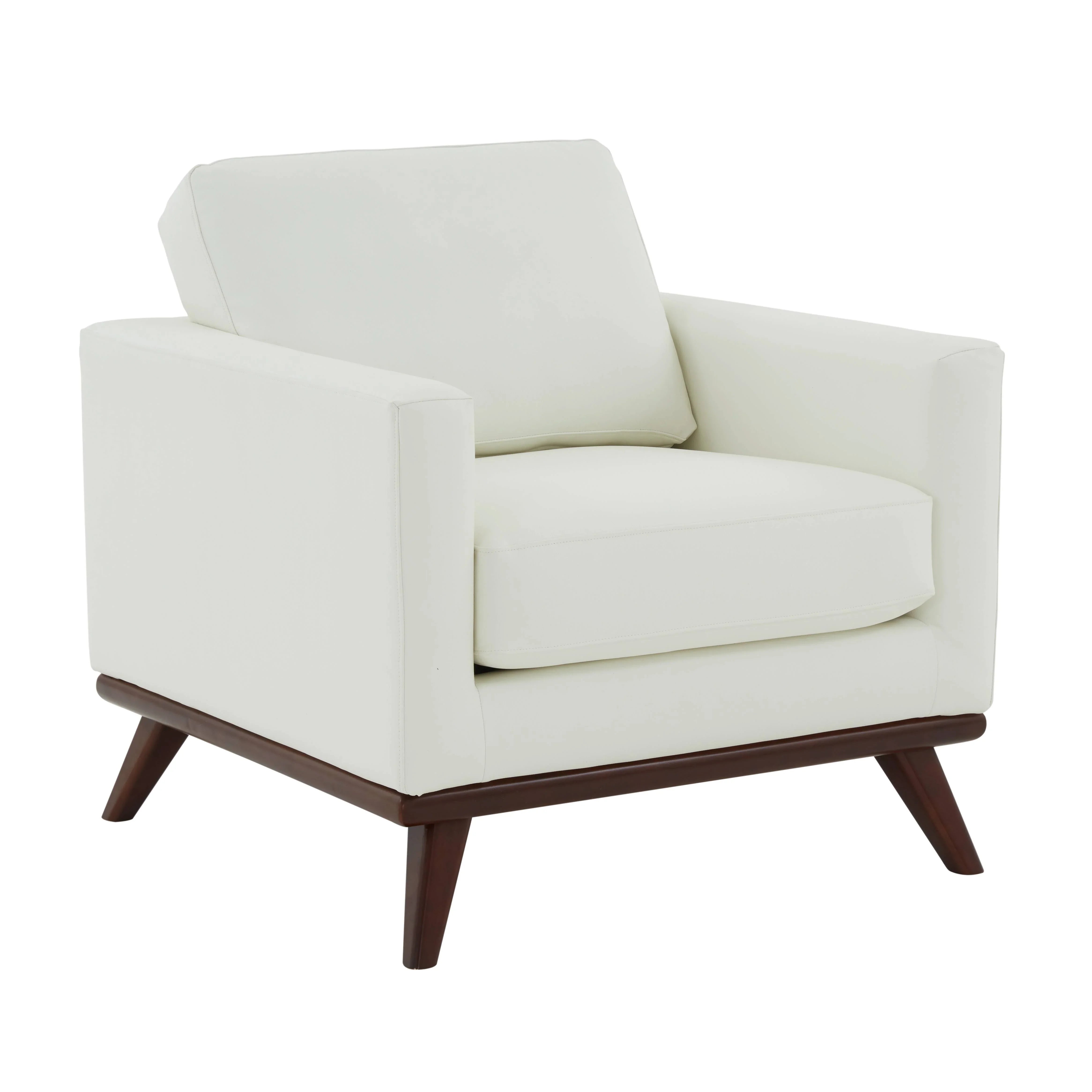 Chester Modern Leather Accent Arm Chair With Birch Wood Base - Elax Furniture