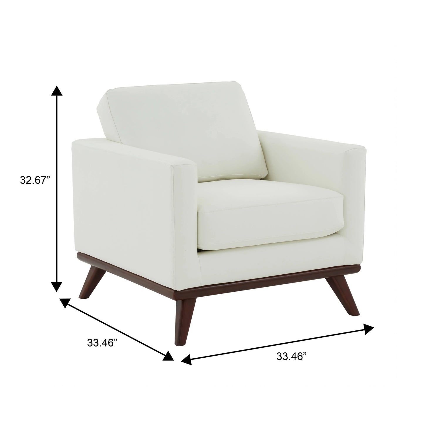 Chester Modern Leather Accent Arm Chair With Birch Wood Base - Elax Furniture