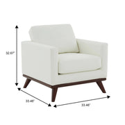 Chester Modern Leather Accent Arm Chair With Birch Wood Base - Elax Furniture
