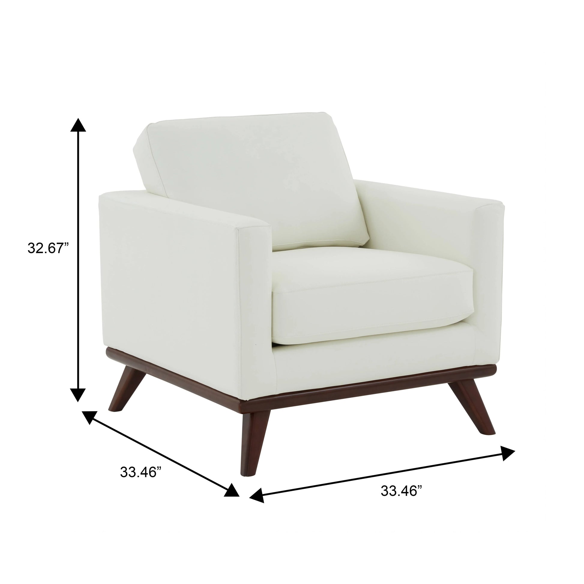 Chester Modern Leather Accent Arm Chair With Birch Wood Base - Elax Furniture