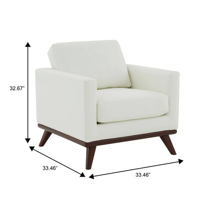 Chester Modern Leather Accent Arm Chair With Birch Wood Base - Elax Furniture