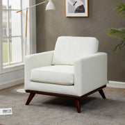 Chester Modern Leather Accent Arm Chair With Birch Wood Base - Elax Furniture