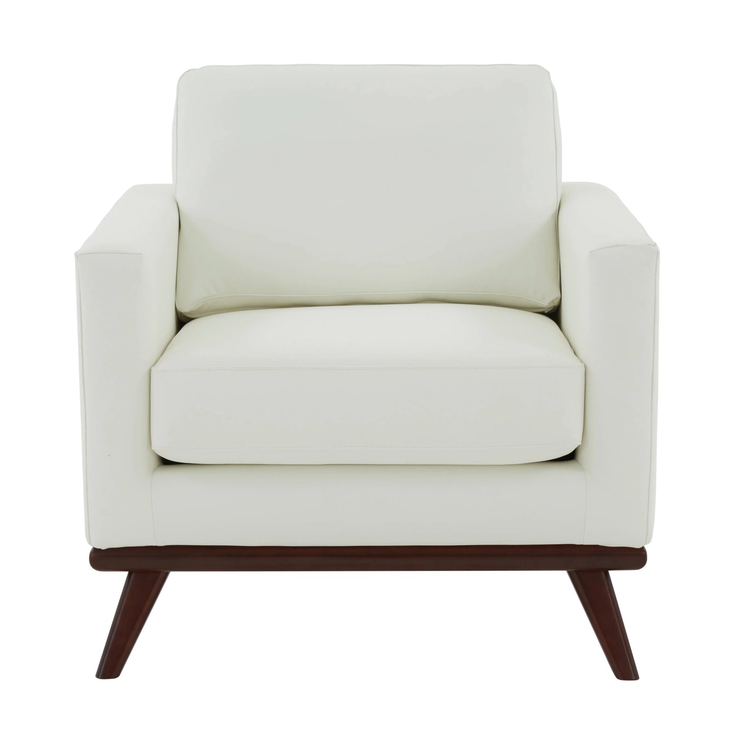 Chester Modern Leather Accent Arm Chair With Birch Wood Base - Elax Furniture