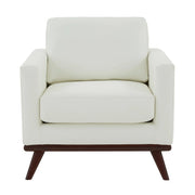 Chester Modern Leather Accent Arm Chair With Birch Wood Base - Elax Furniture
