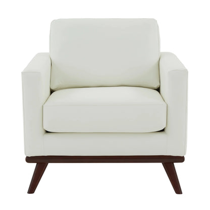 Chester Modern Leather Accent Arm Chair With Birch Wood Base - Elax Furniture
