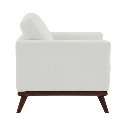 Chester Modern Leather Accent Arm Chair With Birch Wood Base - Elax Furniture