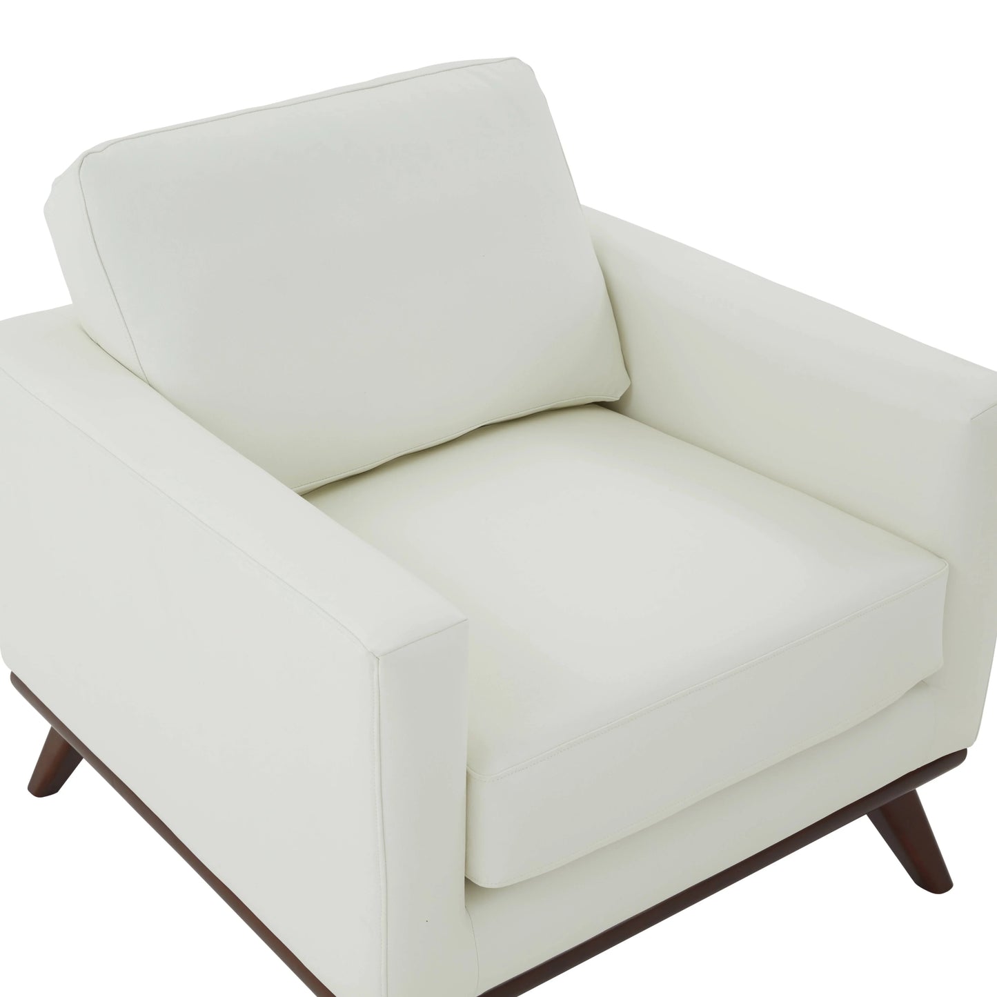 Chester Modern Leather Accent Arm Chair With Birch Wood Base - Elax Furniture