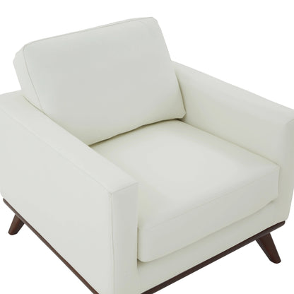 Chester Modern Leather Accent Arm Chair With Birch Wood Base - Elax Furniture