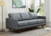 Chester 3-Seater Leather Full Size Sofa in Birch Wood Base - Elax Furniture