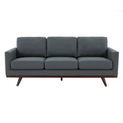 Chester 3-Seater Leather Full Size Sofa in Birch Wood Base - Elax Furniture