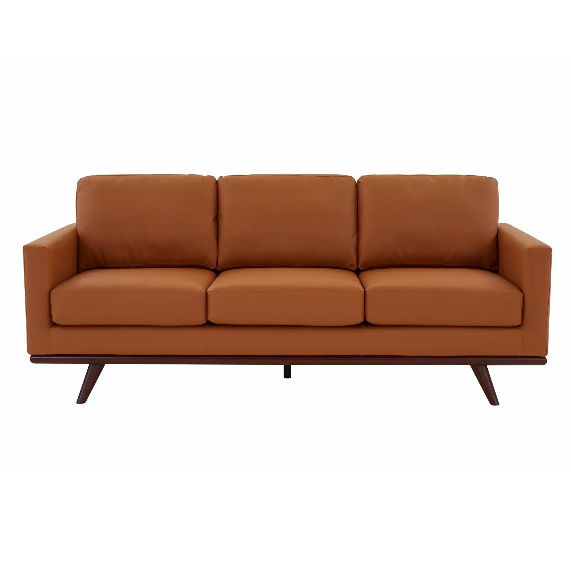 Chester 3-Seater Leather Full Size Sofa in Birch Wood Base - Elax Furniture