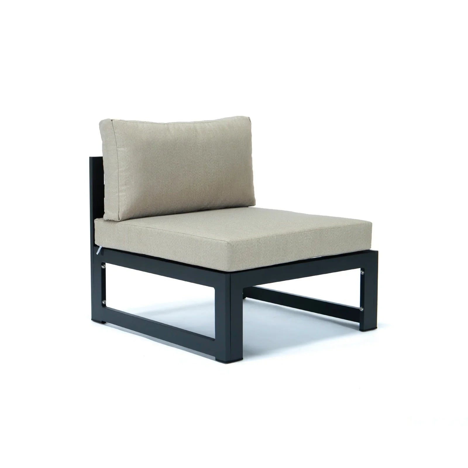 Chelsea 4-Piece Middle Patio Chairs Black Aluminum With Cushions - Elax Furniture