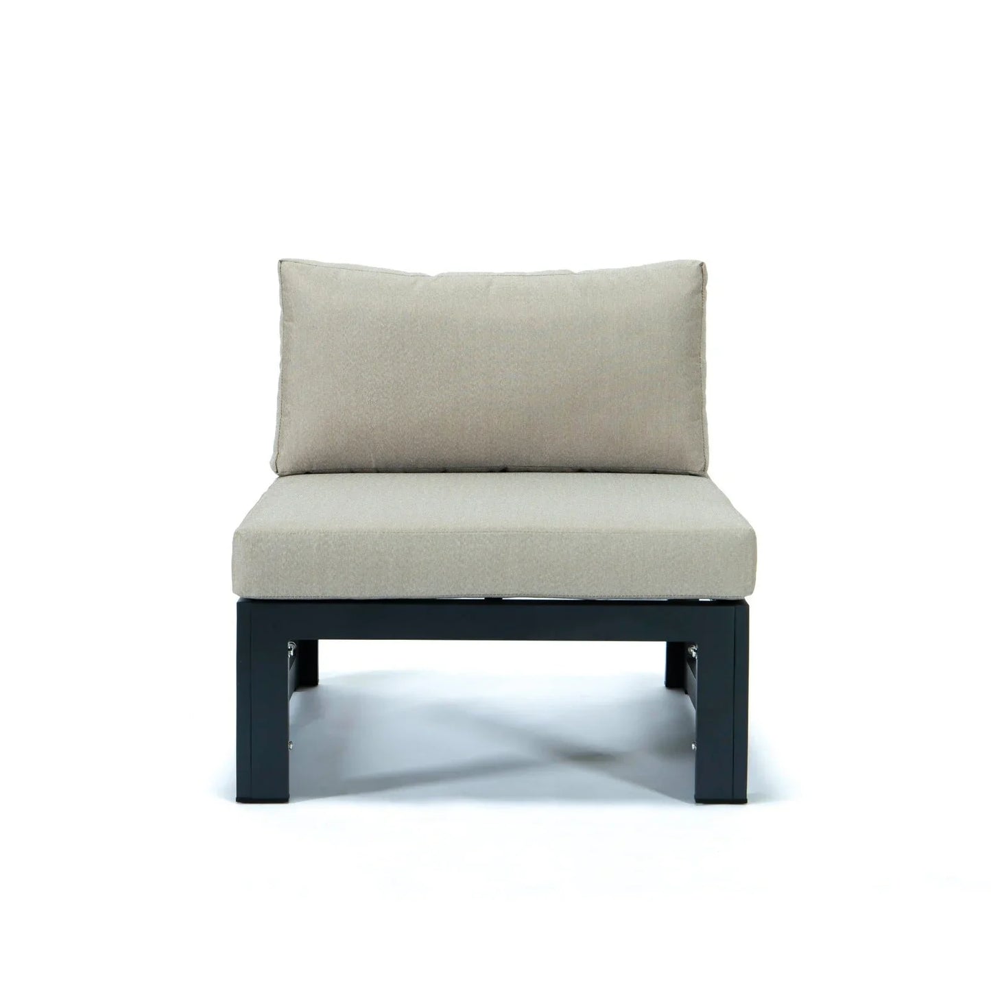 Chelsea 4-Piece Middle Patio Chairs Black Aluminum With Cushions - Elax Furniture