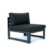 Chelsea 4-Piece Middle Patio Chairs Black Aluminum With Cushions - Elax Furniture