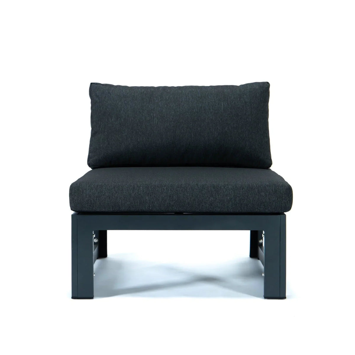 Chelsea 4-Piece Middle Patio Chairs Black Aluminum With Cushions - Elax Furniture