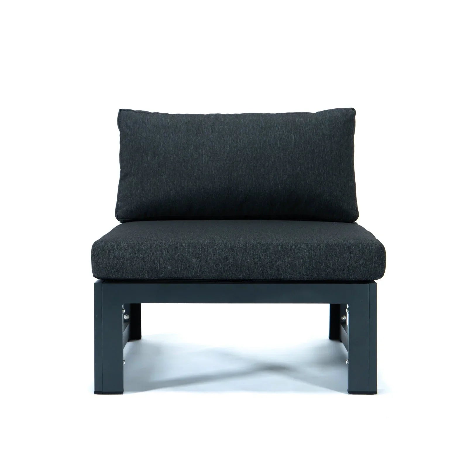 Chelsea 4-Piece Middle Patio Chairs Black Aluminum With Cushions - Elax Furniture