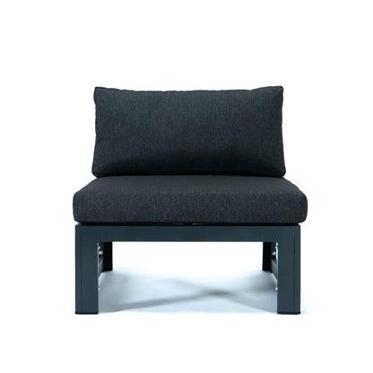 Chelsea 4-Piece Middle Patio Chairs Black Aluminum With Cushions - Elax Furniture