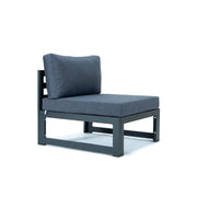 Chelsea 4-Piece Middle Patio Chairs Black Aluminum With Cushions - Elax Furniture