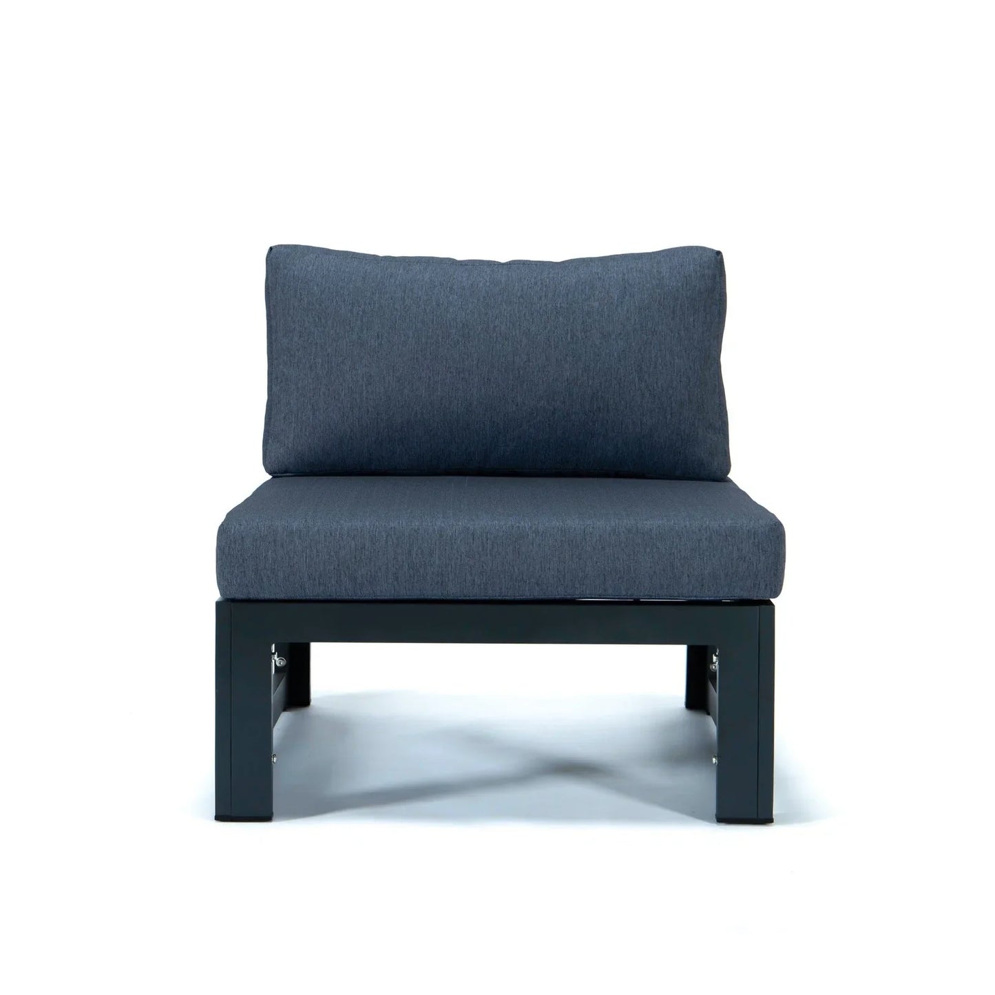 Chelsea 4-Piece Middle Patio Chairs Black Aluminum With Cushions - Elax Furniture