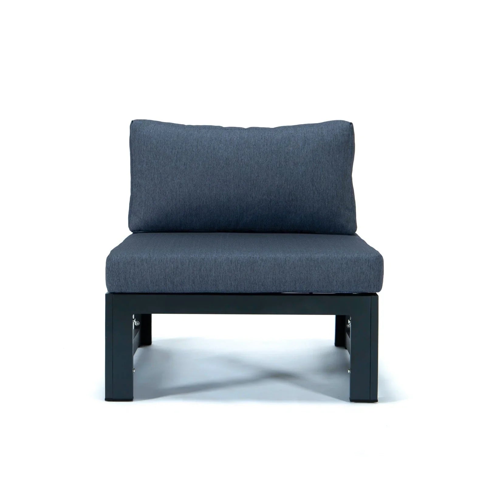 Chelsea 4-Piece Middle Patio Chairs Black Aluminum With Cushions - Elax Furniture