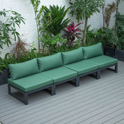 Chelsea 4-Piece Middle Patio Chairs Black Aluminum With Cushions - Elax Furniture