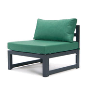 Chelsea 4-Piece Middle Patio Chairs Black Aluminum With Cushions - Elax Furniture