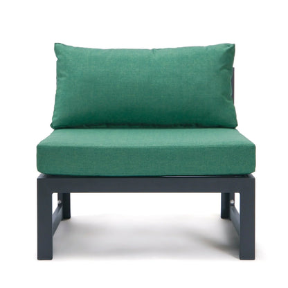 Chelsea 4-Piece Middle Patio Chairs Black Aluminum With Cushions - Elax Furniture