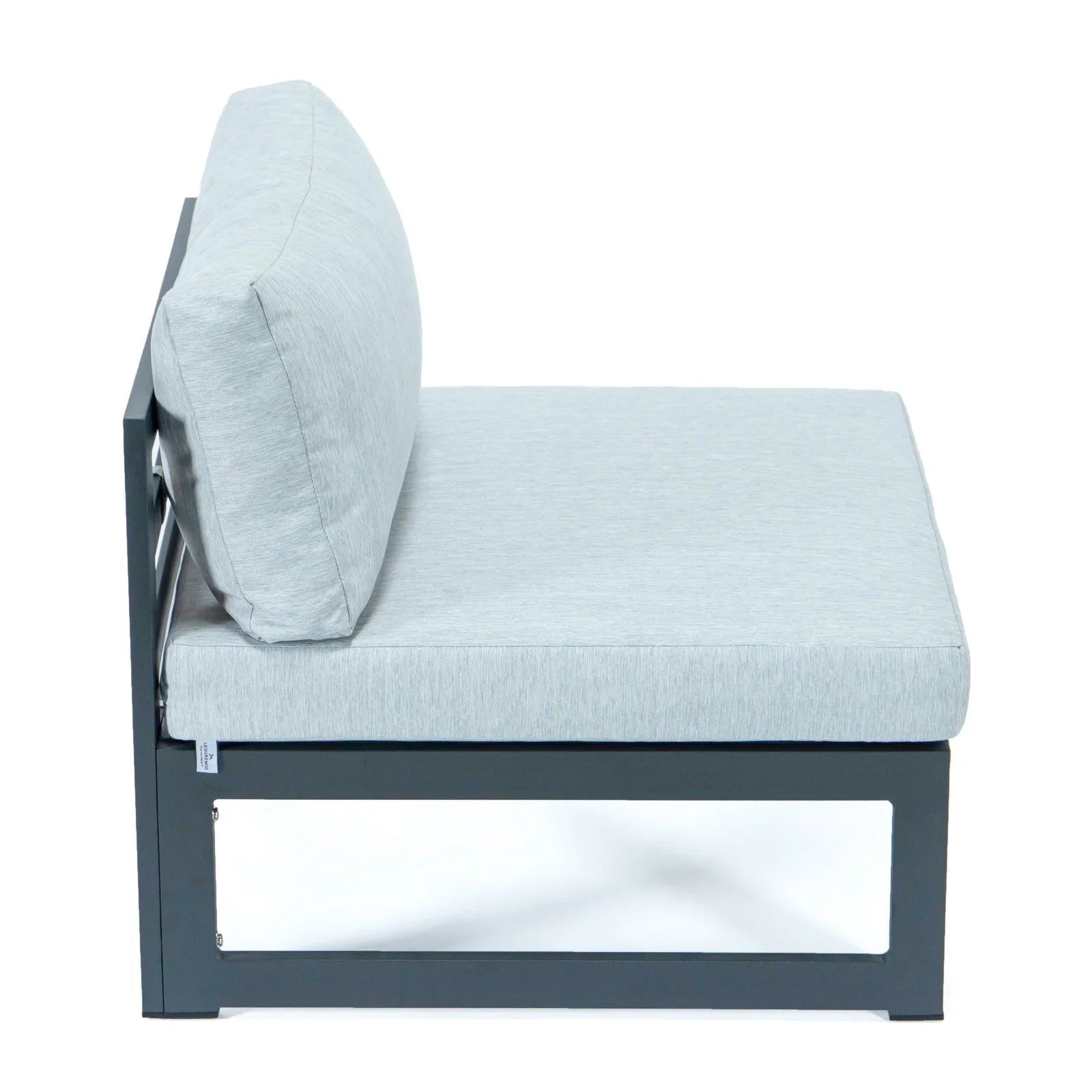 Chelsea 4-Piece Middle Patio Chairs Black Aluminum With Cushions - Elax Furniture