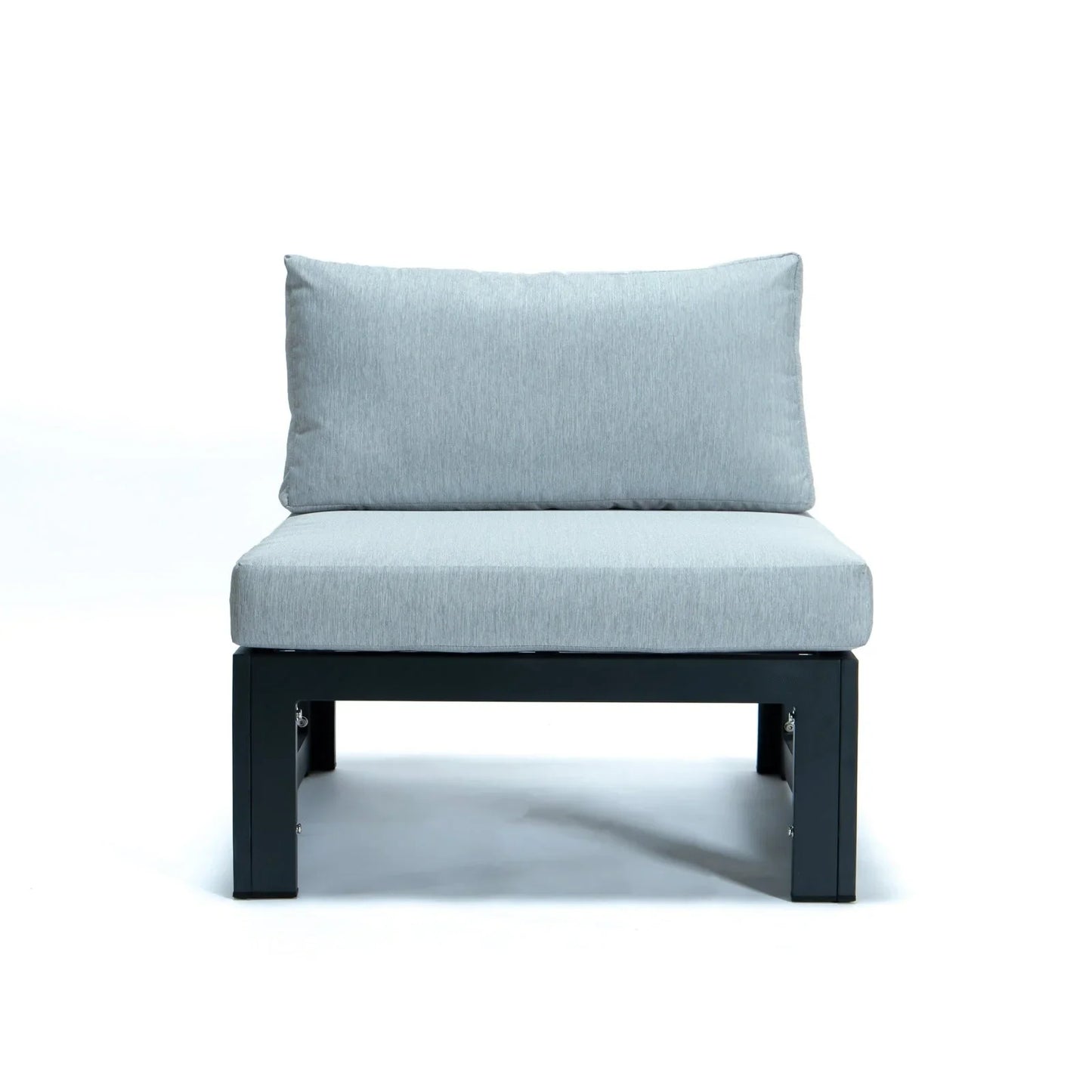 Chelsea 4-Piece Middle Patio Chairs Black Aluminum With Cushions - Elax Furniture