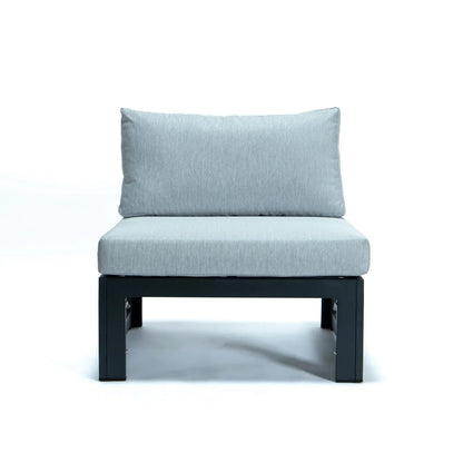 Chelsea 4-Piece Middle Patio Chairs Black Aluminum With Cushions - Elax Furniture