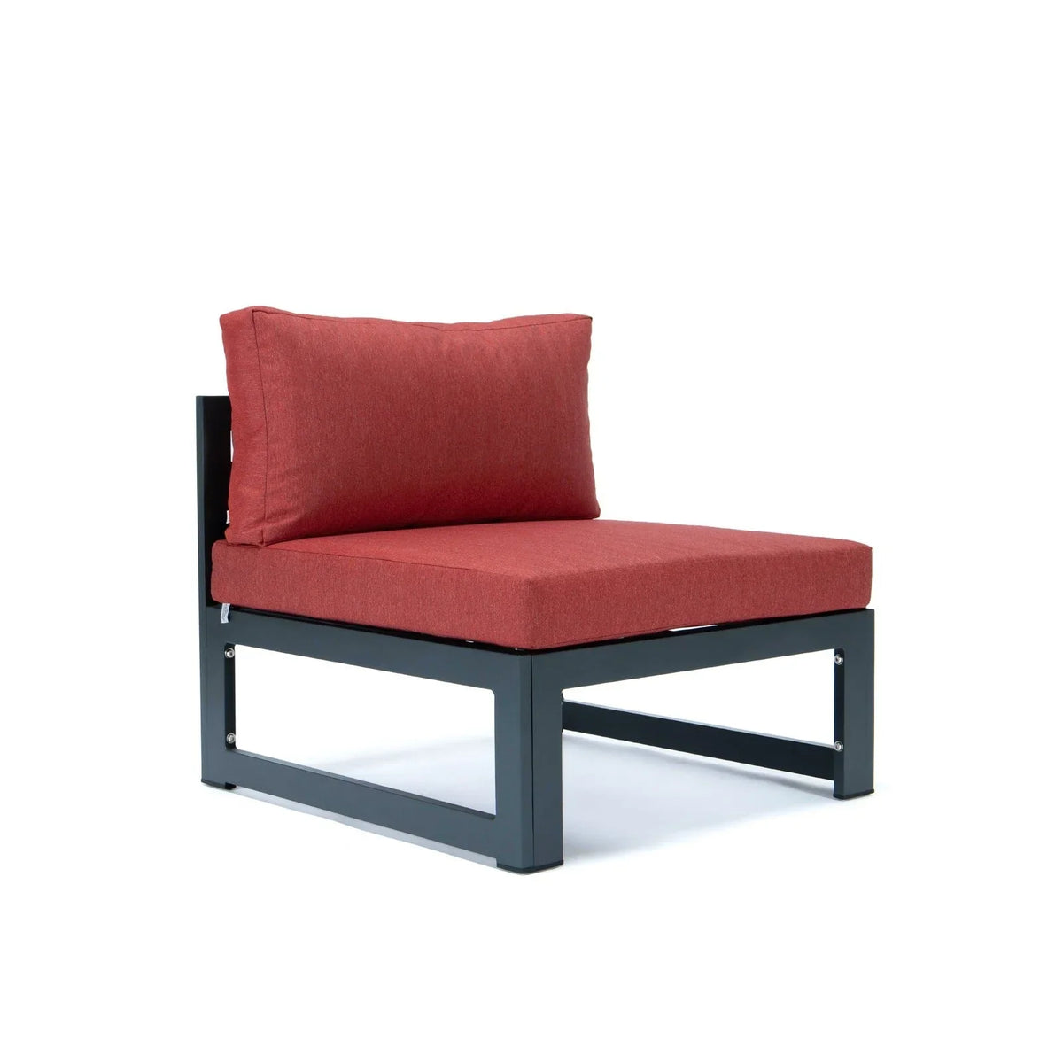 Chelsea 4-Piece Middle Patio Chairs Black Aluminum With Cushions - Elax Furniture