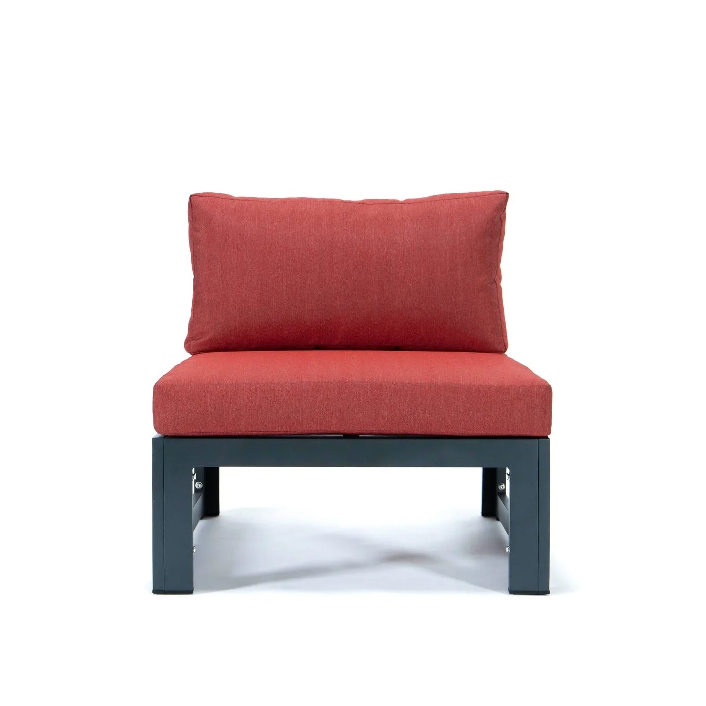 Chelsea 4-Piece Middle Patio Chairs Black Aluminum With Cushions - Elax Furniture