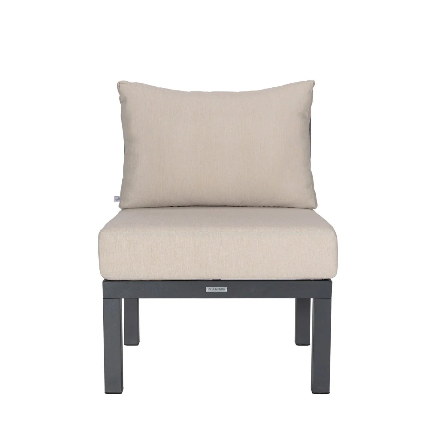 Chelsea 7-Piece Patio Sectional Set in Black Aluminum with Fire Pit Table - Elax Furniture