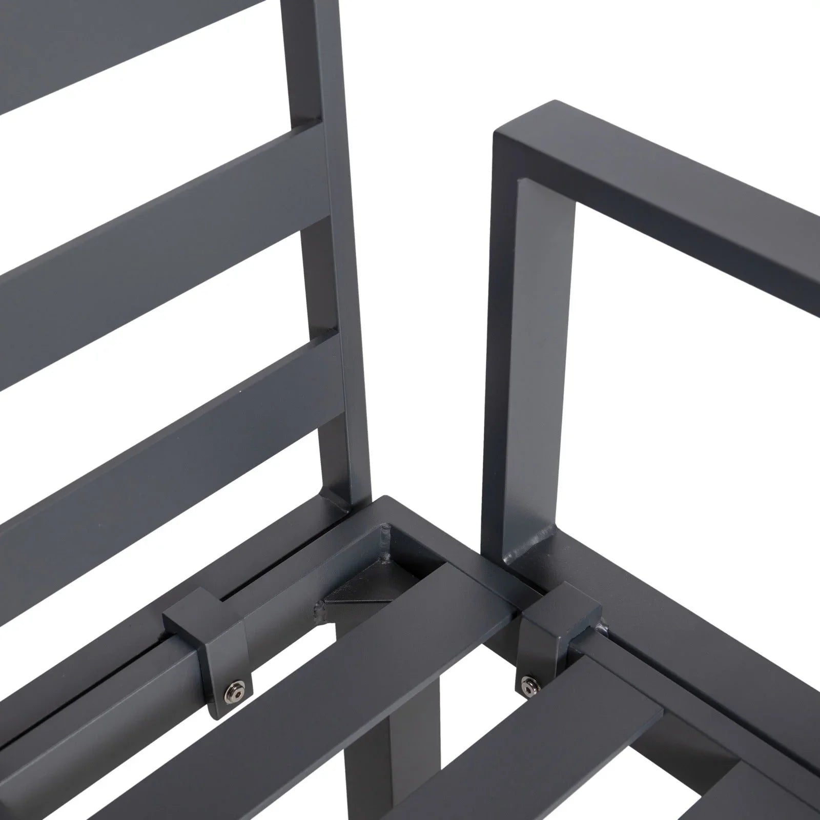 Chelsea 7-Piece Patio Sectional Set in Black Aluminum with Fire Pit Table - Elax Furniture