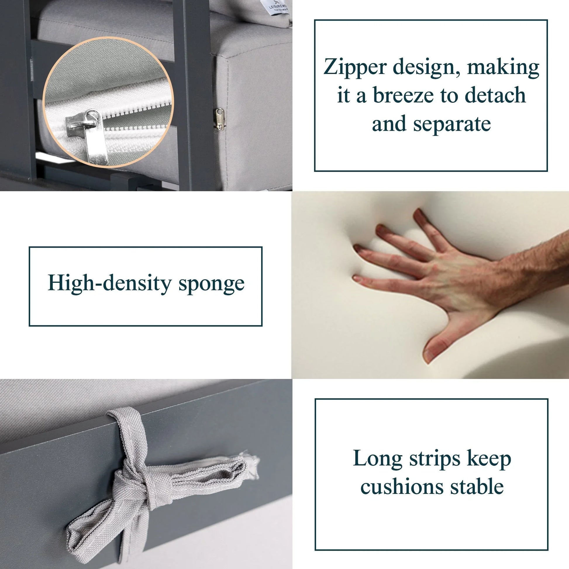 Chelsea 7-Piece Patio Sectional Set in Black Aluminum with Fire Pit Table - Elax Furniture