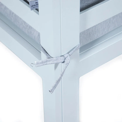 Chelsea 7-Piece Patio Sectional And Fire Pit Table In White Aluminum With Cushions - Elax Furniture