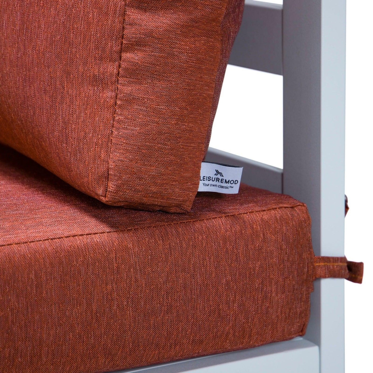 Chelsea 7-Piece Patio Sectional And Fire Pit Table In White Aluminum With Cushions - Elax Furniture