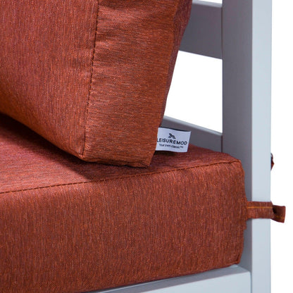 Chelsea 7-Piece Patio Sectional And Fire Pit Table In White Aluminum With Cushions - Elax Furniture