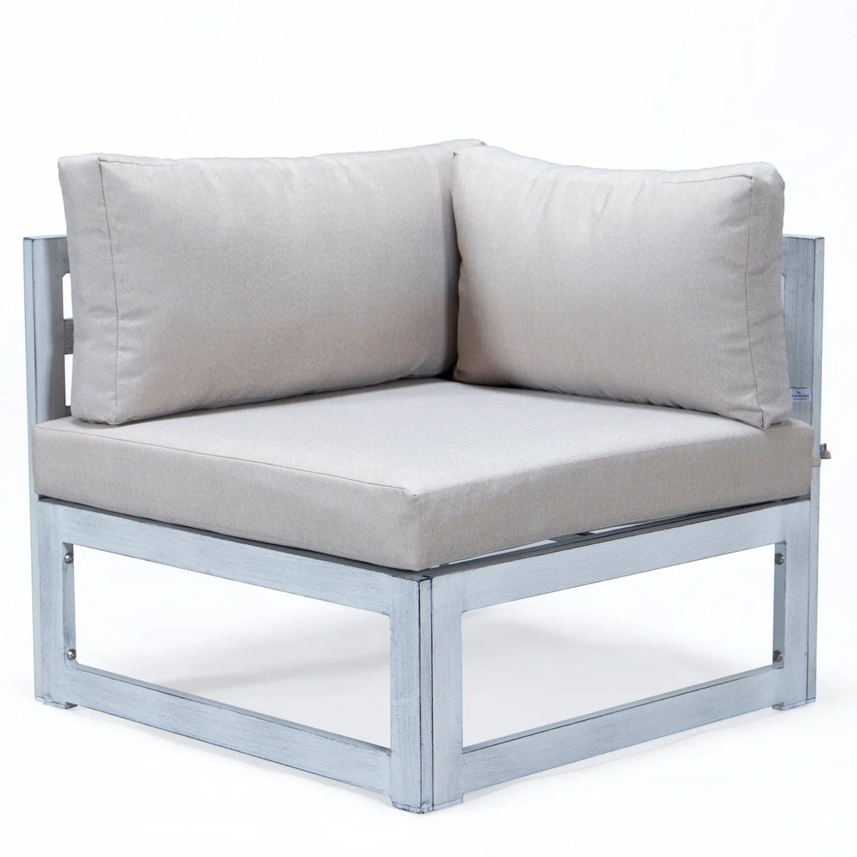 Chelsea 7-Piece Patio Sectional And Fire Pit Table In Weathered Grey Aluminum With Cushions - Elax Furniture