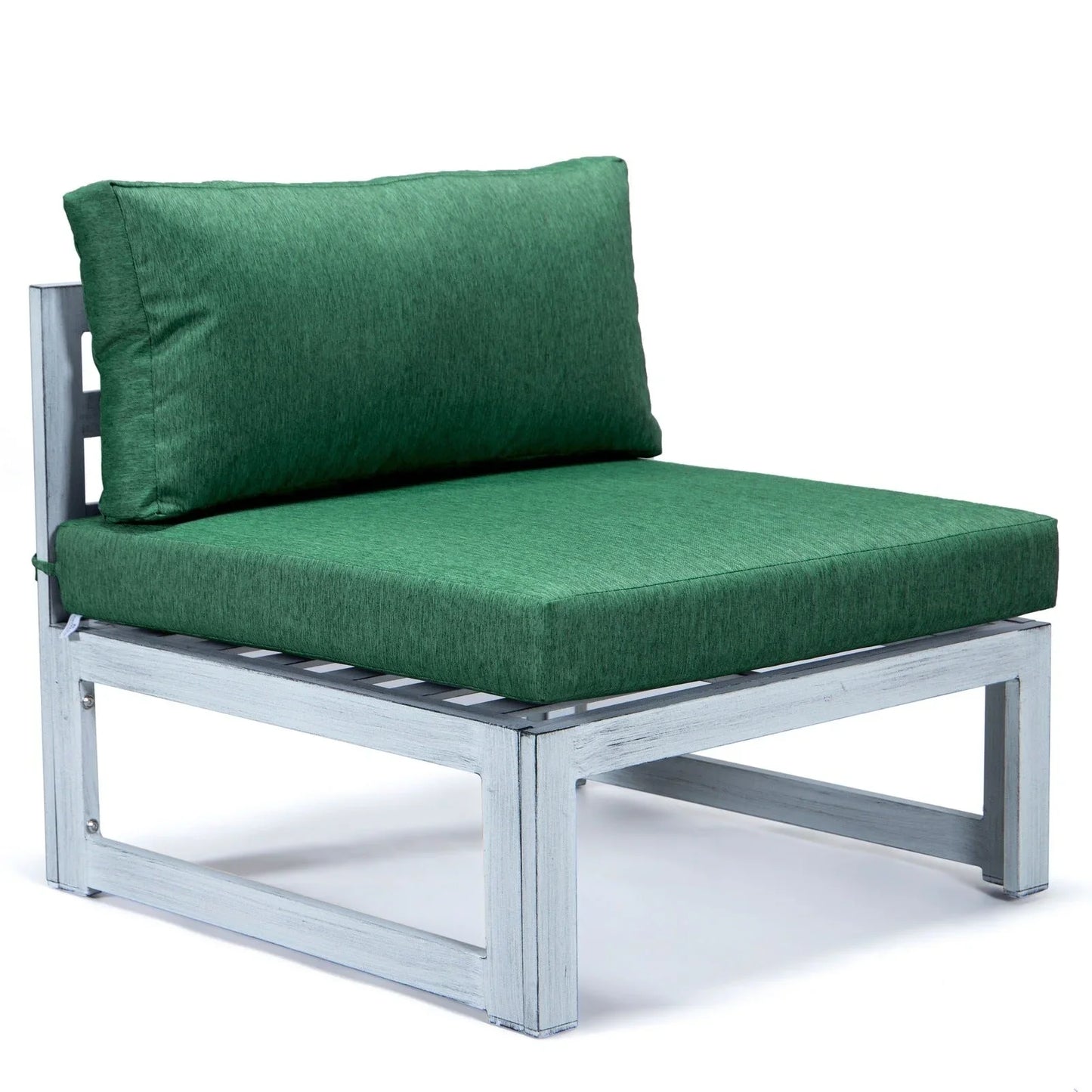 Chelsea 7-Piece Patio Sectional And Fire Pit Table In Weathered Grey Aluminum With Cushions - Elax Furniture